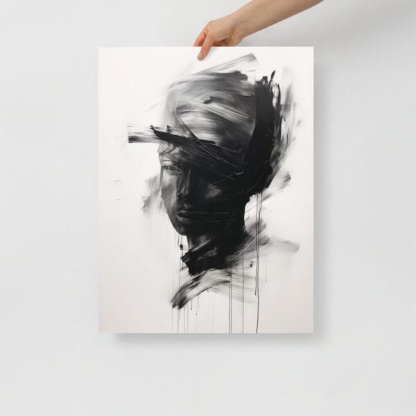 Brushstroke Harmony - Minimalist Equity in Black and White - Image 2