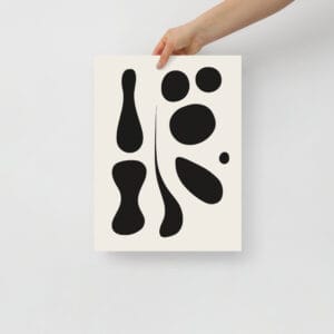 Harmony in Monochrome - Shin Hanga-inspired Minimalism with Graceful Curves