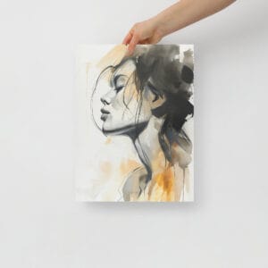 Subdued Essence - Minimalist Reverie in Dark White and Amber