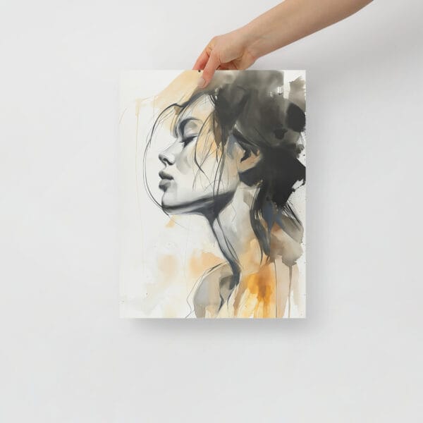 Subdued Essence - Minimalist Reverie in Dark White and Amber