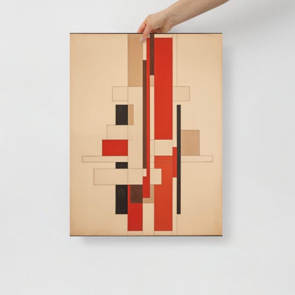 Geometric Zen - Tilingen Reminiscence in Red and Beige - Image 2