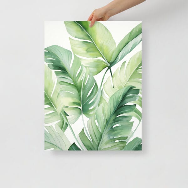Emerald Oasis - Tropical Leaves on Luxurious Canvas - Image 2