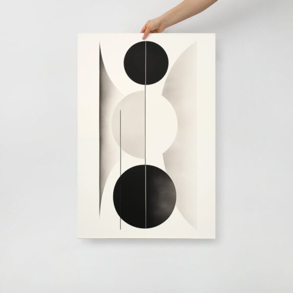 Graceful Geometry - Shin Hanga-Inspired Monochrome Abstraction - Image 4