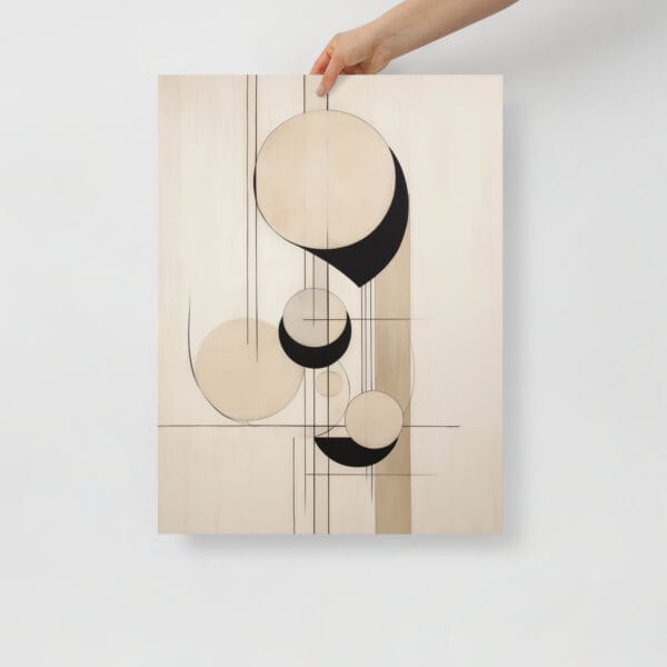Earthly Elegance - Minimalist Abstract with Luxe Line Art - Image 2