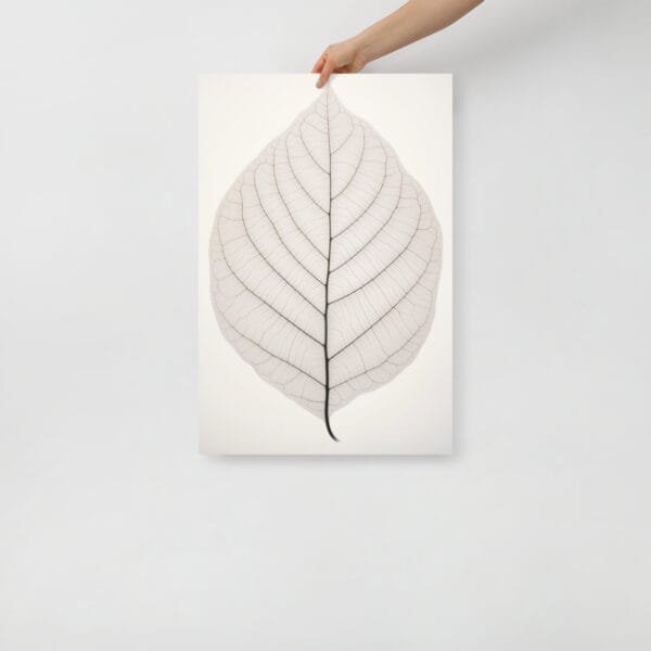 Chrysoclea Radiance - Leaf Patterns in Light White and Gray - Image 3