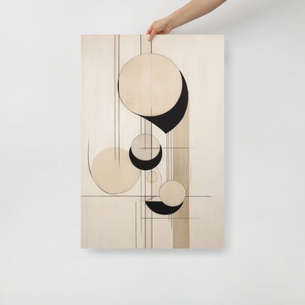 Earthly Elegance - Minimalist Abstract with Luxe Line Art - Image 4