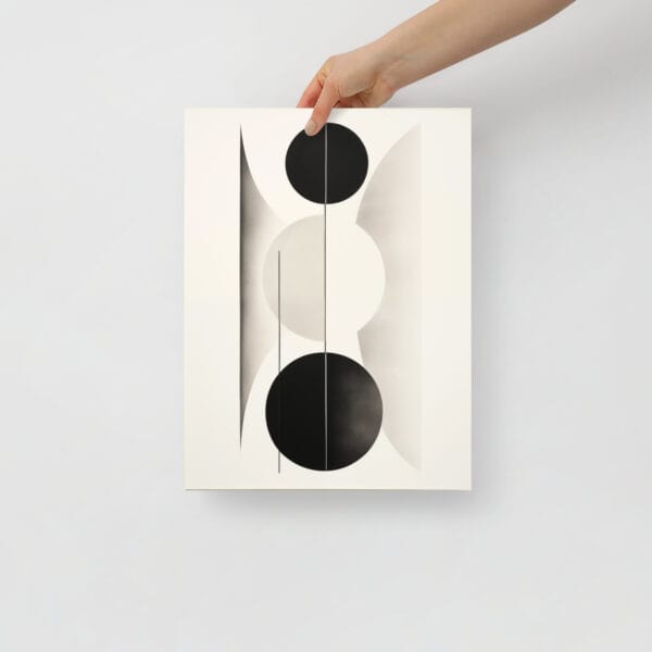 Graceful Geometry - Shin Hanga-Inspired Monochrome Abstraction
