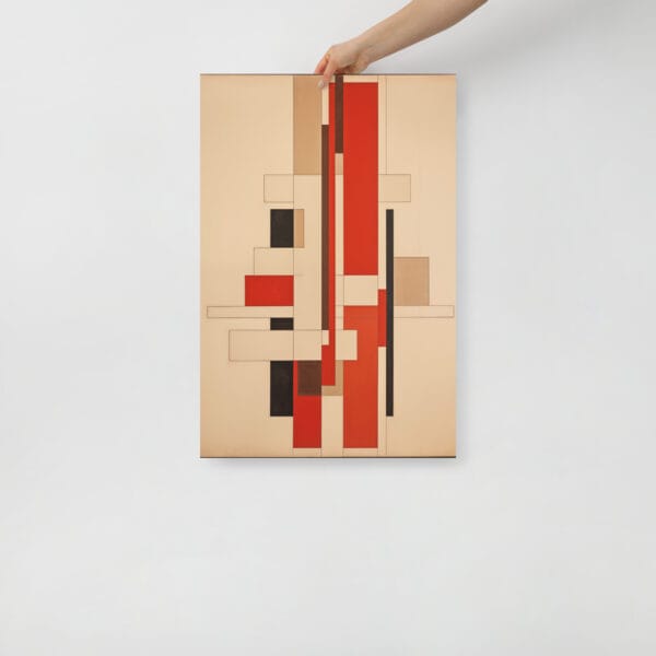 Geometric Zen - Tilingen Reminiscence in Red and Beige - Image 3