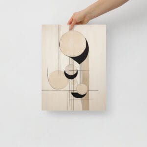 Earthly Elegance - Minimalist Abstract with Luxe Line Art