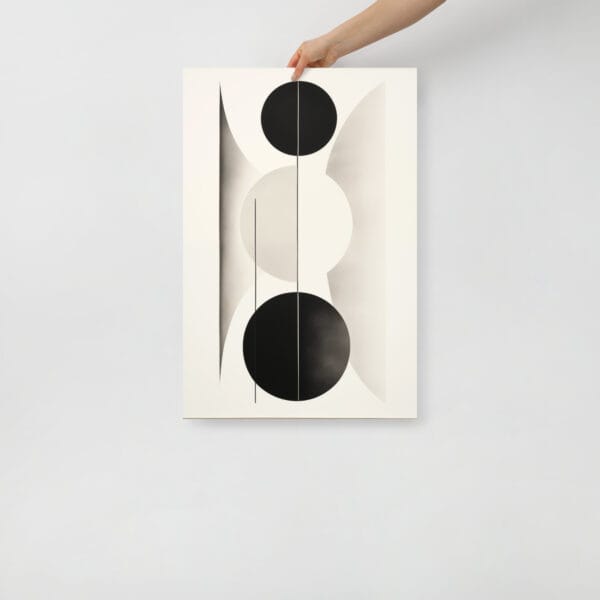 Graceful Geometry - Shin Hanga-Inspired Monochrome Abstraction - Image 3