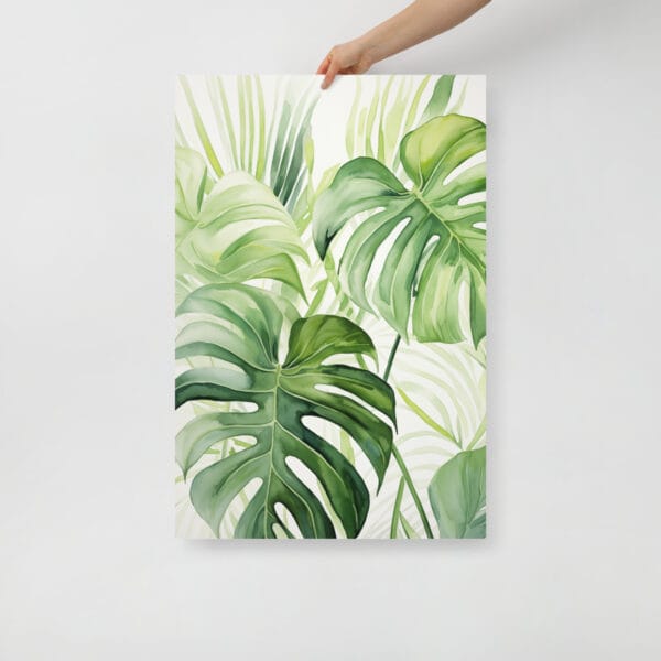 Jungle Whispers - Watercolor Leaves in Emerald Hues - Image 4
