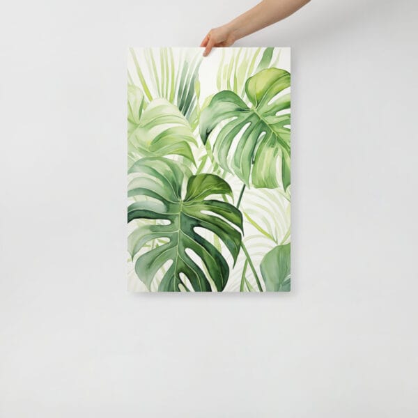 Jungle Whispers - Watercolor Leaves in Emerald Hues - Image 3