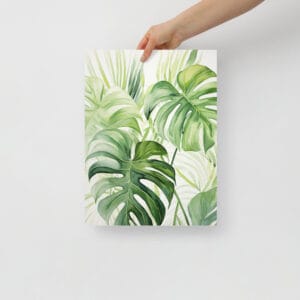 Jungle Whispers - Watercolor Leaves in Emerald Hues