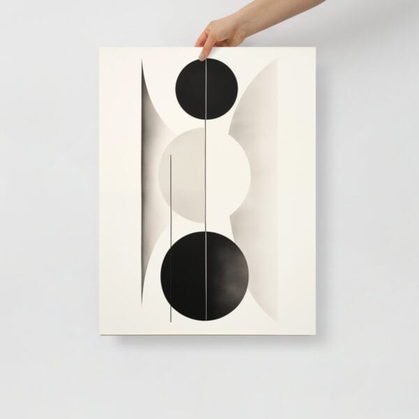 Graceful Geometry - Shin Hanga-Inspired Monochrome Abstraction - Image 2