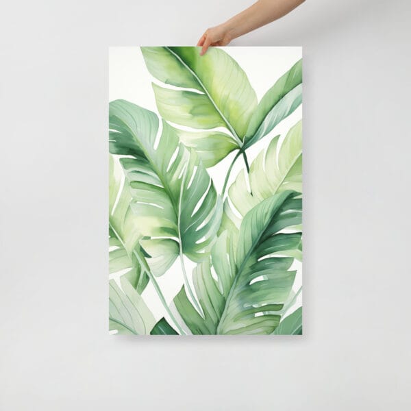 Emerald Oasis - Tropical Leaves on Luxurious Canvas - Image 4