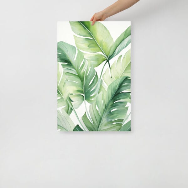 Emerald Oasis - Tropical Leaves on Luxurious Canvas - Image 3