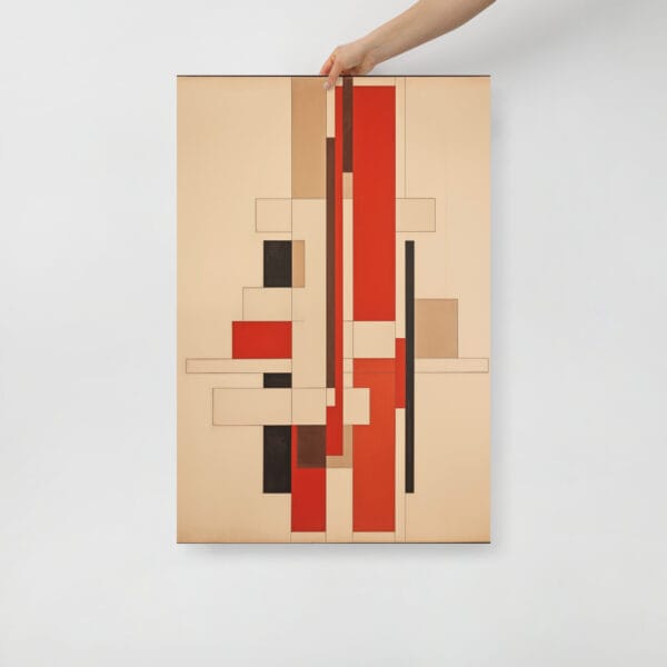 Geometric Zen - Tilingen Reminiscence in Red and Beige - Image 4